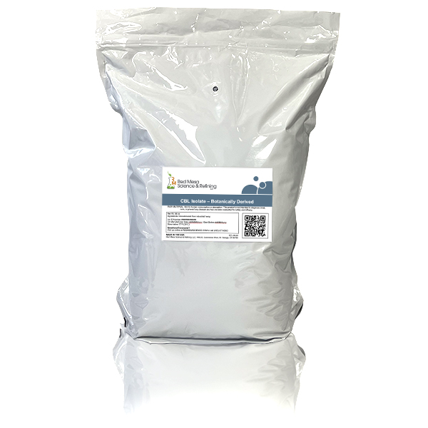 非合成CBLアイソレートは植物学的に精製され、5kgと10kgの袋で卸売りされています。 Bulk CBL Isolate - Botanical is botanically refined for a non-synthetic CBL powder that is easy to measure for accurate dosing and consistent end-product formulation. Using liquid chromatography, Red Mesa can isolate CBL at a commercial scale without chemical conversions for a natural CBL raw material that is 90% CBL or greater with zero THC.