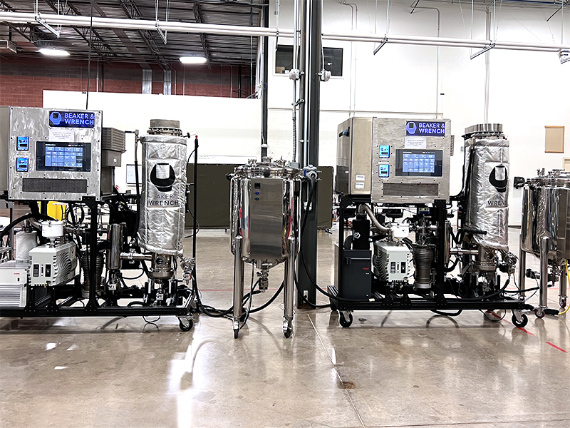 Industrial scale customized distillation equipment  refines crude into high purity cannabinoids while removing impurities