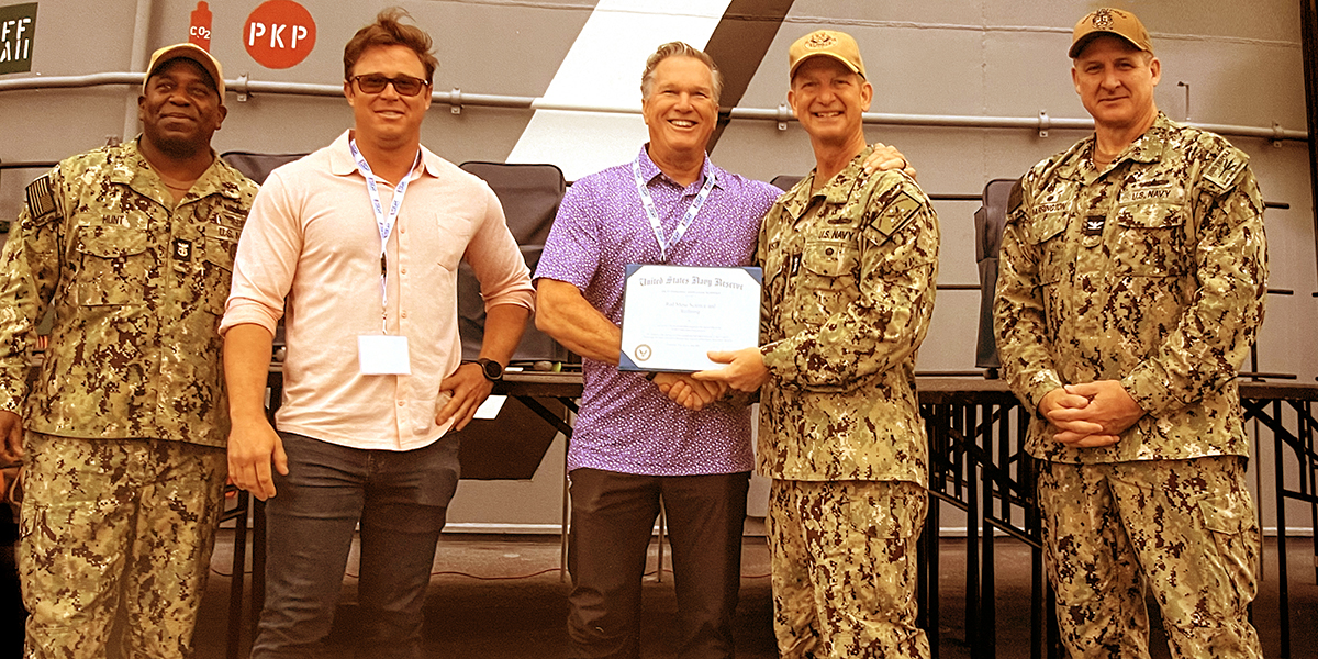 Red Mesa Science and Refining received the prestigeous "Outstanding Employer Support" award from the Navy in June of 2024. Red Mesa is 1 of only 47 companies nationwide honored with this award for the dedication and support to civilian - Navy Reservists whom help to defend and secure our Nation. Pictured is Jeff Applegate, President of Red Mesa Science & Refining and Jarrett Brown, Director of Operations accepting the award from John B. Mustin, Commander of the Navy Reserve Force.
