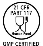 Red Mesa Science & Refining's 21 CFR Part 117 compliance badge for manufacturing hemp-derived cannabinoids like CBD, CBG, CBN, CBT, and CBL