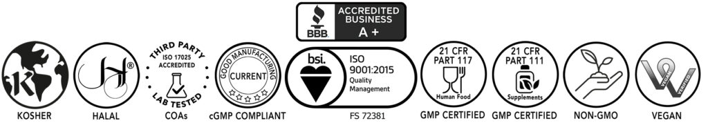 Badge represents REd Mesa Science and Refining's commitment to operationl excelelnce with ISO 9001:2015 certification and the A+ Rating from the Better Business Bureau (BBB)