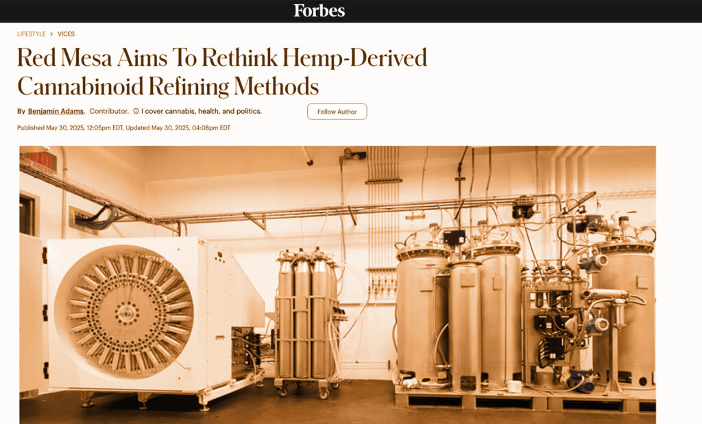Red Mesa Science & Refining's innovative hemp-derived cannabinoid refining methods featuring large-scale industrial chromatography and botanical cannabinoid production